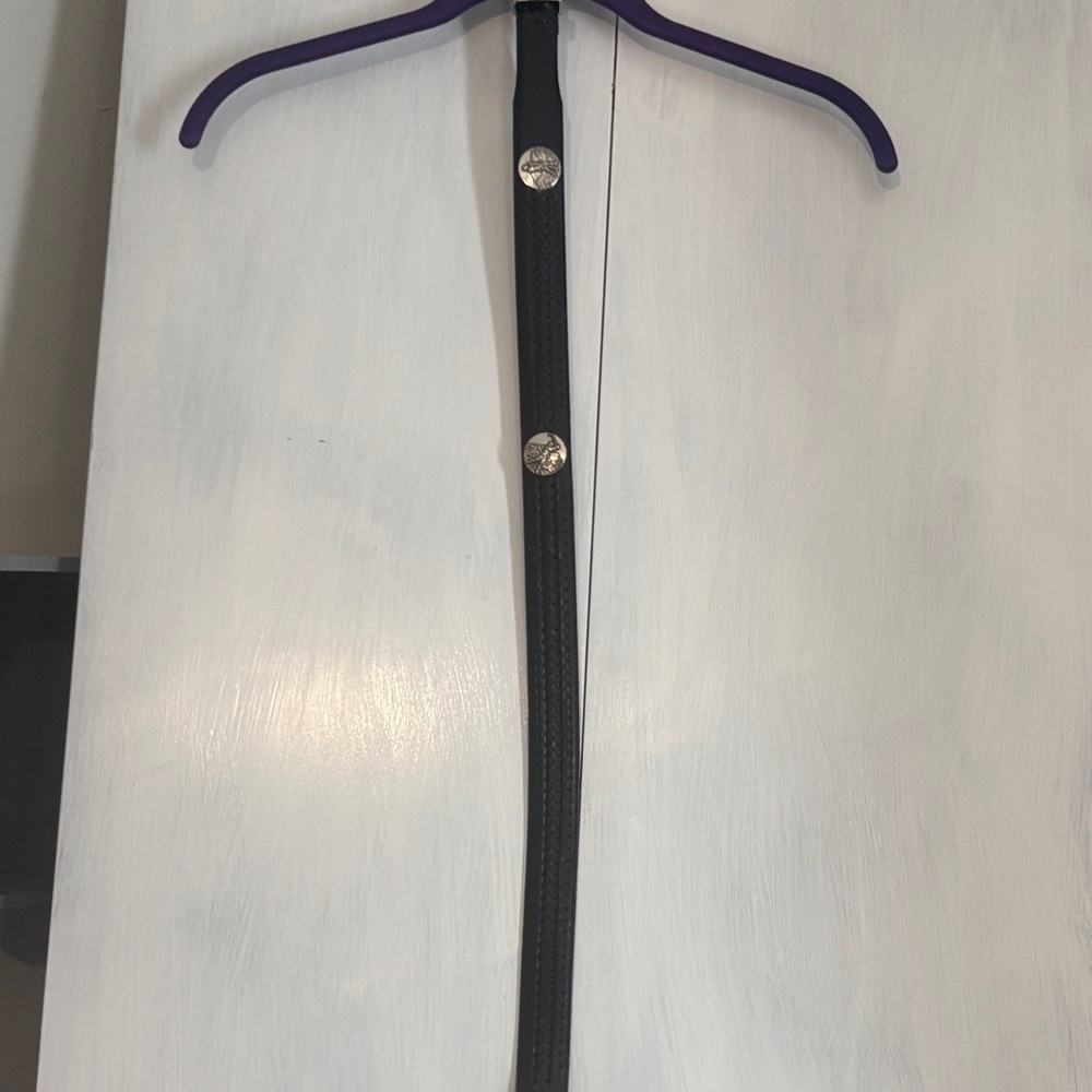 Brighton Black Leather Belt with Silver Conchos GOLF